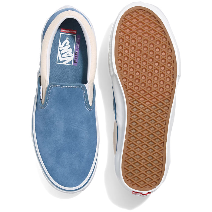 Vans Skate Slip-On Shoes - Men's Cream/Light Navy