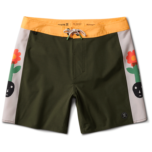 Roark Passage Panel 17' Deep Roots Boardshorts - Men's Dark Military